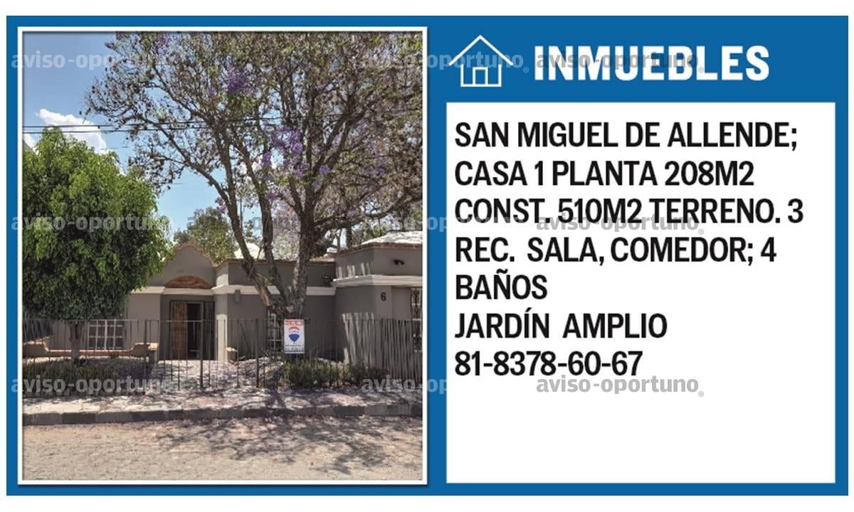 Venta de Casas SAN MIGUEL DE ALLENDE VENTA CASA en San Miguel de Allende,  Guanajuato